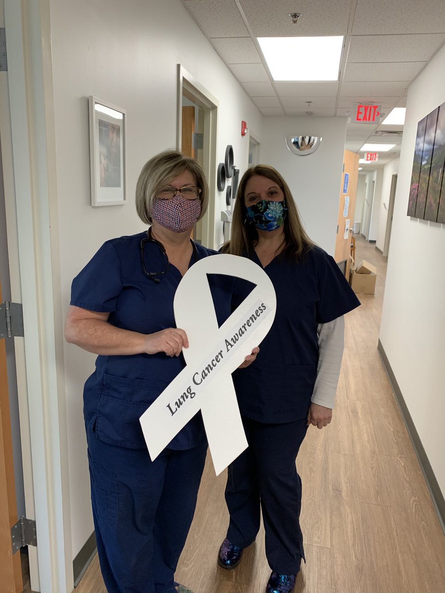 Lungsolutions's tweet photo. Thank you to our amazing teams from Office staff to RRT and Rad tech for spreading awareness! Lung cancer can impact anyone anywhere smoker or not! We can save lives together, Uniting our voices loud and clear! #screenearly #advocate @TheWRP4LC @aarc_tweets @NLCRTnews @accpchest https://t.co/r8ZUZjaoDB