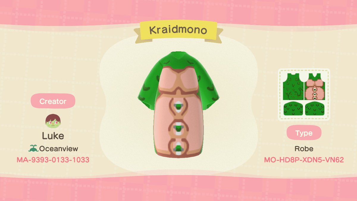 Luketwolf1's tweet image. Kraid outfit to compliment the Ridley one I made. #Metroid #Kraid #AnimalCrossing #ACNH #NintendoSwitch