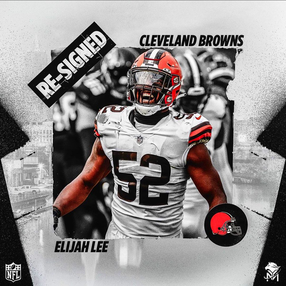Huge congratulations to Elijah for re-signing with the Cleveland Browns 💪👊👍