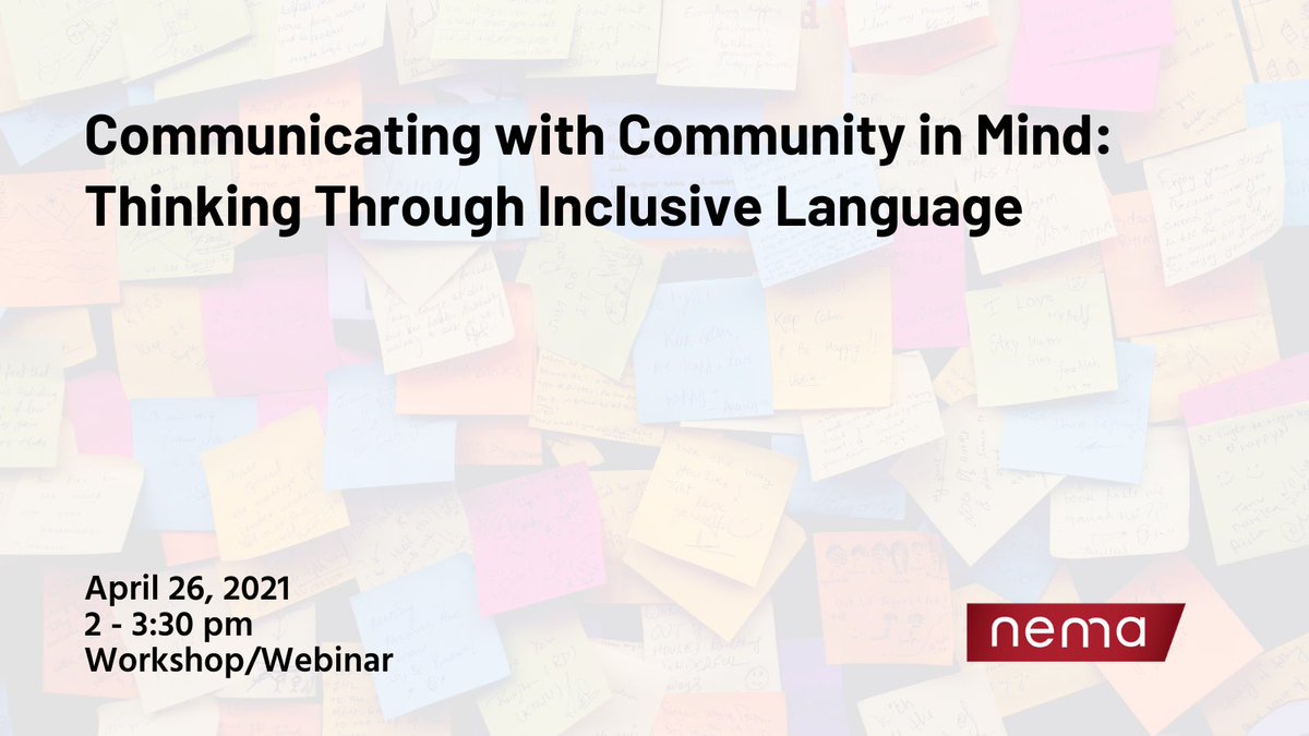 NEMAnet's tweet photo. Join the Curators PAG on April 26 to learn more about inclusive language during Communicating with Community in Mind: Thinking Through Inclusive Language. Registration and details can be found here: https://t.co/0M7PNsK47I #museums #InclusiveLanguage #MuseumCurators https://t.co/51Rje8hXsM