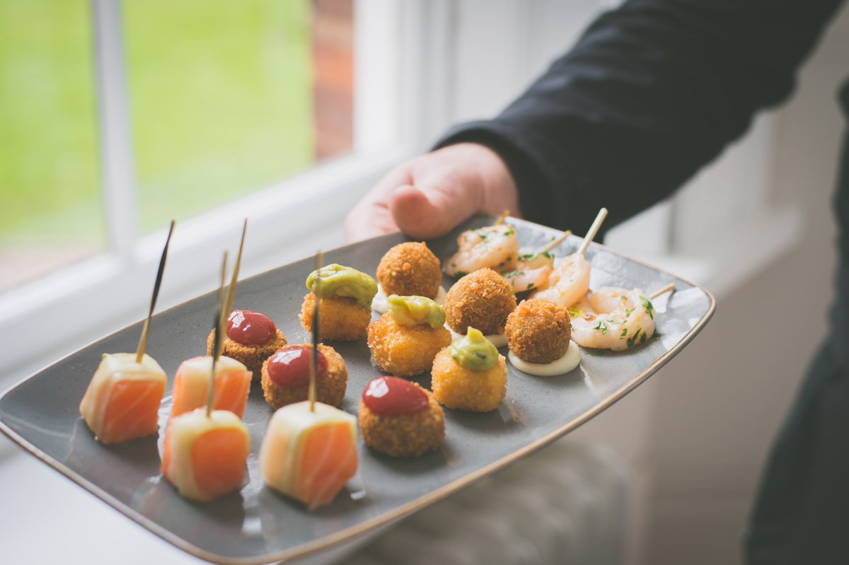 "Canapé” actually refers to a sofa in its native French? The word was given to a new type of hors d’oeuvre that looked like someone sitting on a sofa.
They originated in the 1800s &amp; came over to the UK in the 20th century, they’ve been a staple of weddings ever since!
⁠
