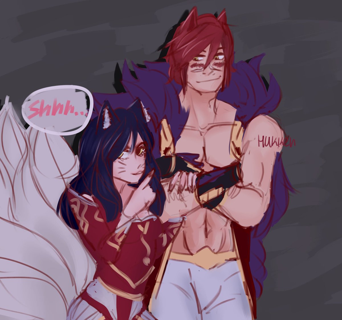 hukkenstuff's tweet photo. welp.
i am super interested in that ship now. 🧐

#LeagueOfLegends #ArtofLegends #Sett #ahri #SettAhri #AhriSett https://t.co/U9nkxZgyLr