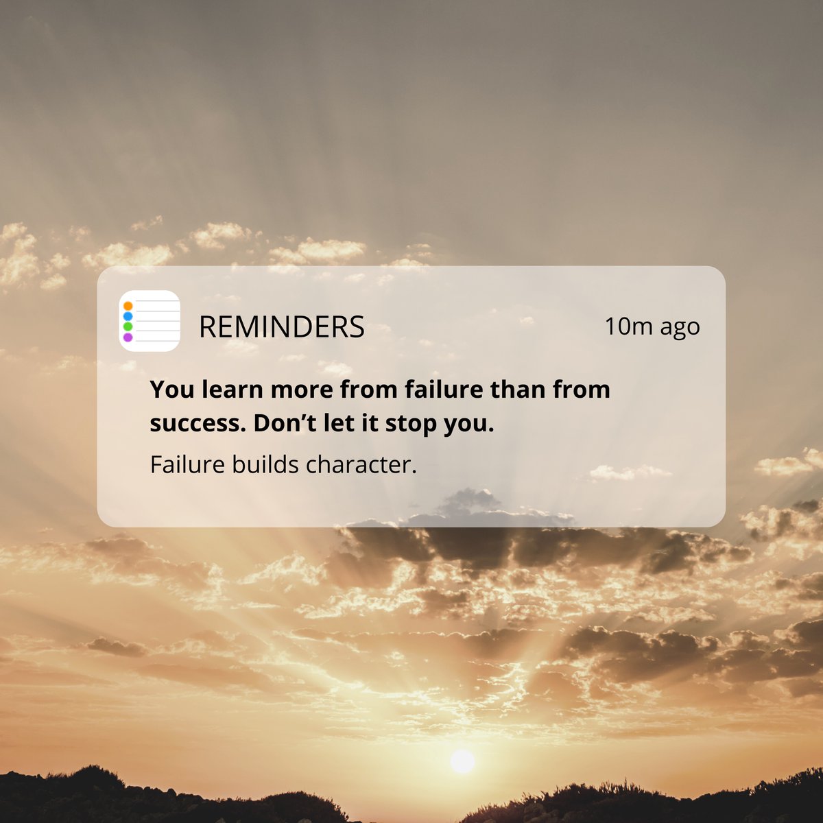 untclarkhall's tweet photo. Here is a positive quote for this fabulous Friday!

Photo description: Mountains in the background with clouds and sun peeking through with a reminder text box that reads, “You learn more from failure than from success. Don’t let it stop you. Failure build character.” https://t.co/Q6LLSfVZff