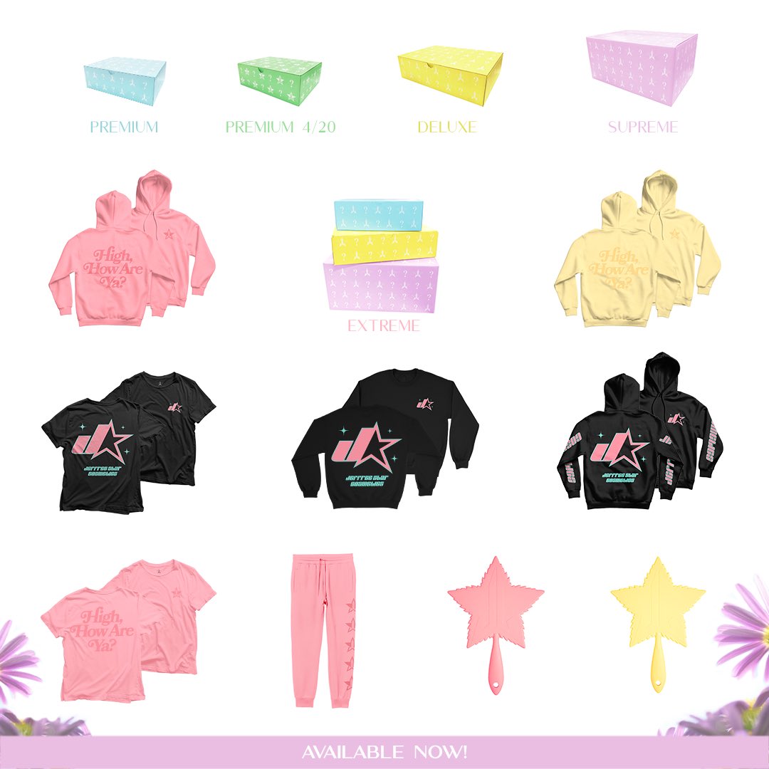 JeffreeStar's tweet photo. 🌸 SHOP the SPRING #MYSTERYBOX &amp; #420 Collection!!! 🌼 https://t.co/Hhno54GR70 https://t.co/sXwdLbSfKr