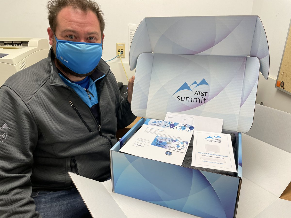 Milan_Andric's tweet photo. Out of the blue, Kris gets this nice surprise to reward his hard work!!! AT&amp;T Summit #4! @SaabGuyATT  @Donald_Evans123 @JessRacine8 @CarolWalsh01 @TheRealOurNE #attoutoftheblue https://t.co/IW0ogJnnyH