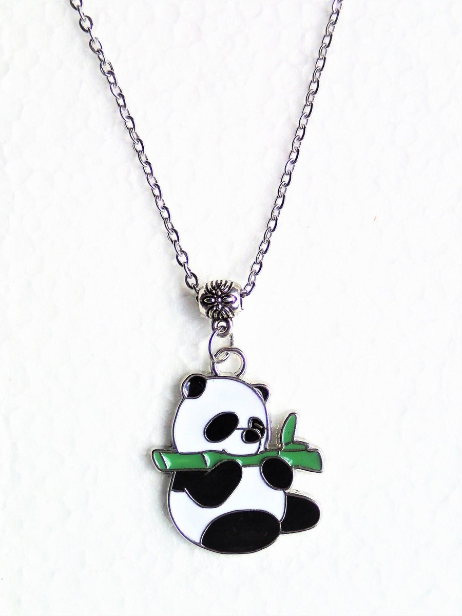KnitterLucky's tweet photo. Excited to share the latest addition to my #etsy shop: Panda bear enameled pendant on chain necklace, panda necklace gift in box https://t.co/uY2TgV6PxO #silver #animals #white #women #steel #pandanecklace #pandapendant #chainnecklace #giftforgirl https://t.co/lzJxt1bTzE