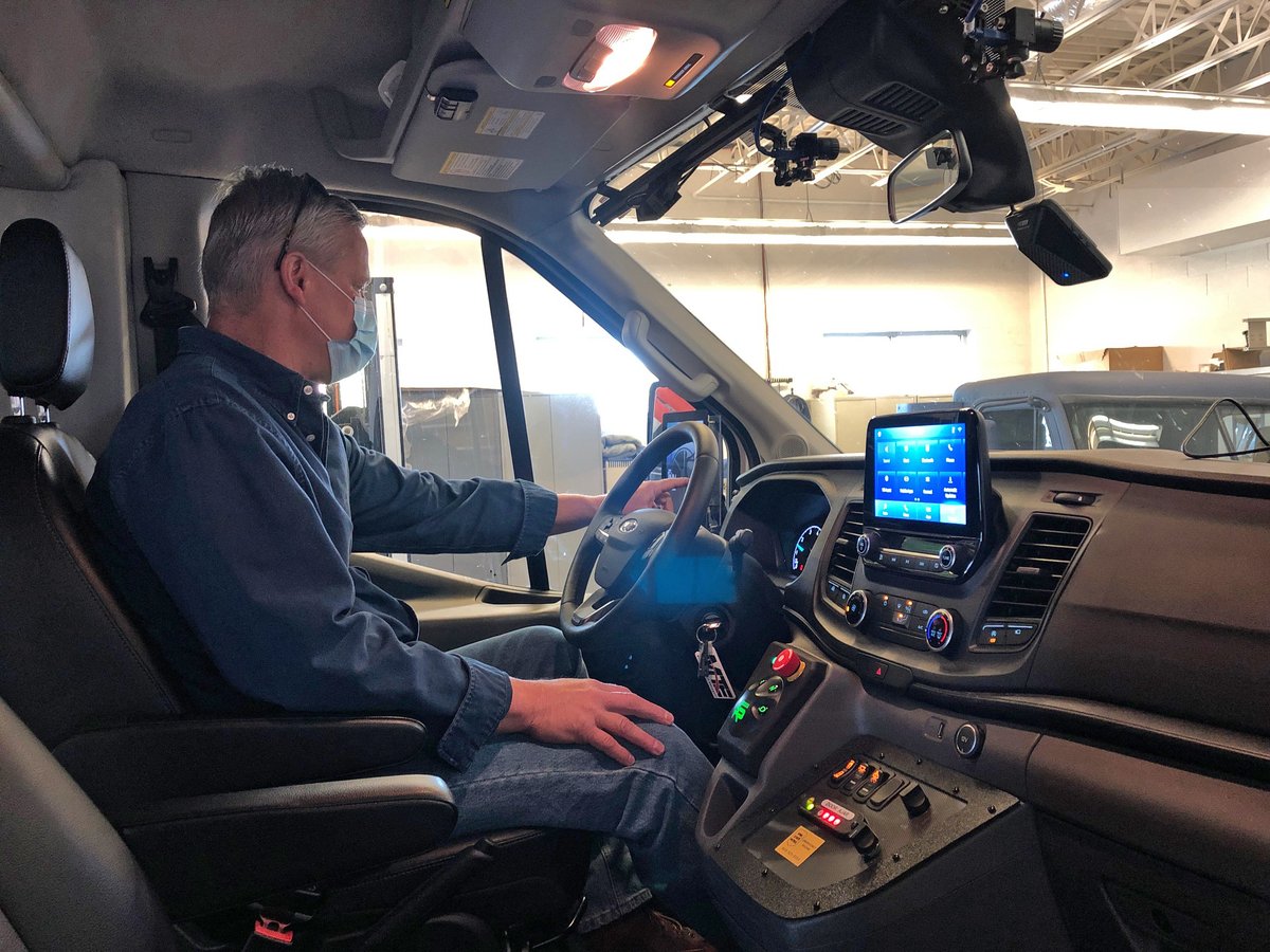 We’ve been working on our new Transit the past two weeks while it’s been on campus: began testing, planning data collection, installed touchscreens for the safety driver and co-driver, and more. Next week it goes back to <a href="/AutonomouStuff/">AutonomouStuff</a> for them to finish up! 
#AVs