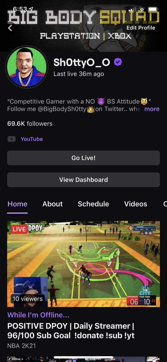 BigBodySh0tty's tweet photo. 🙏🏽🙌🏽 This is my official post to #LogoDay I ❤️@NBA2K Next Gen. I’m a verify @twitch Streamer (69k) Been streaming 2K for over 5years🤭now, and would love to represent the community with a Logo‼️😊#BBS @BigBodySqaudBBS @Mitchel_Inkrott @Ronnie2K @Beluba @LD2K @OGconstant @CoreySA https://t.co/ftlvZNMOK6