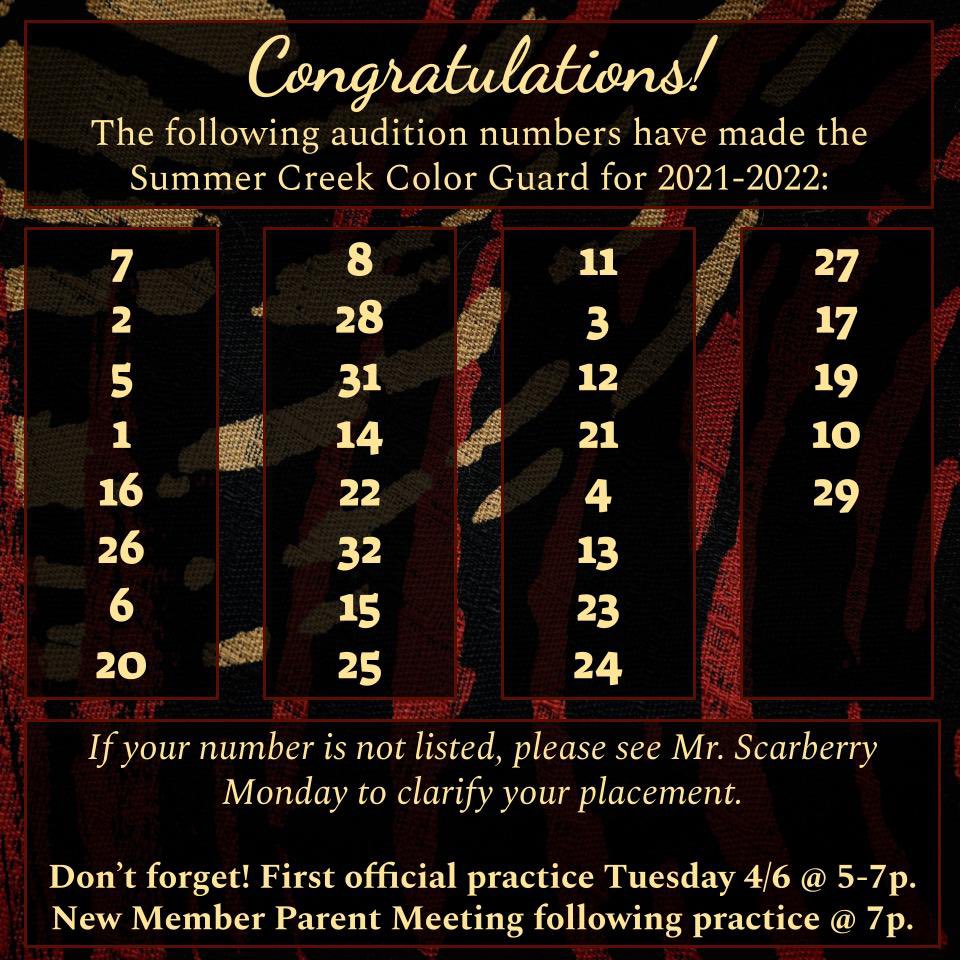 Try out results are IN! 🎉🏴🐾
Don’t forget, we have practice every Tuesday 5-7p. New member parent meeting 4/6 at 7p, following practice.