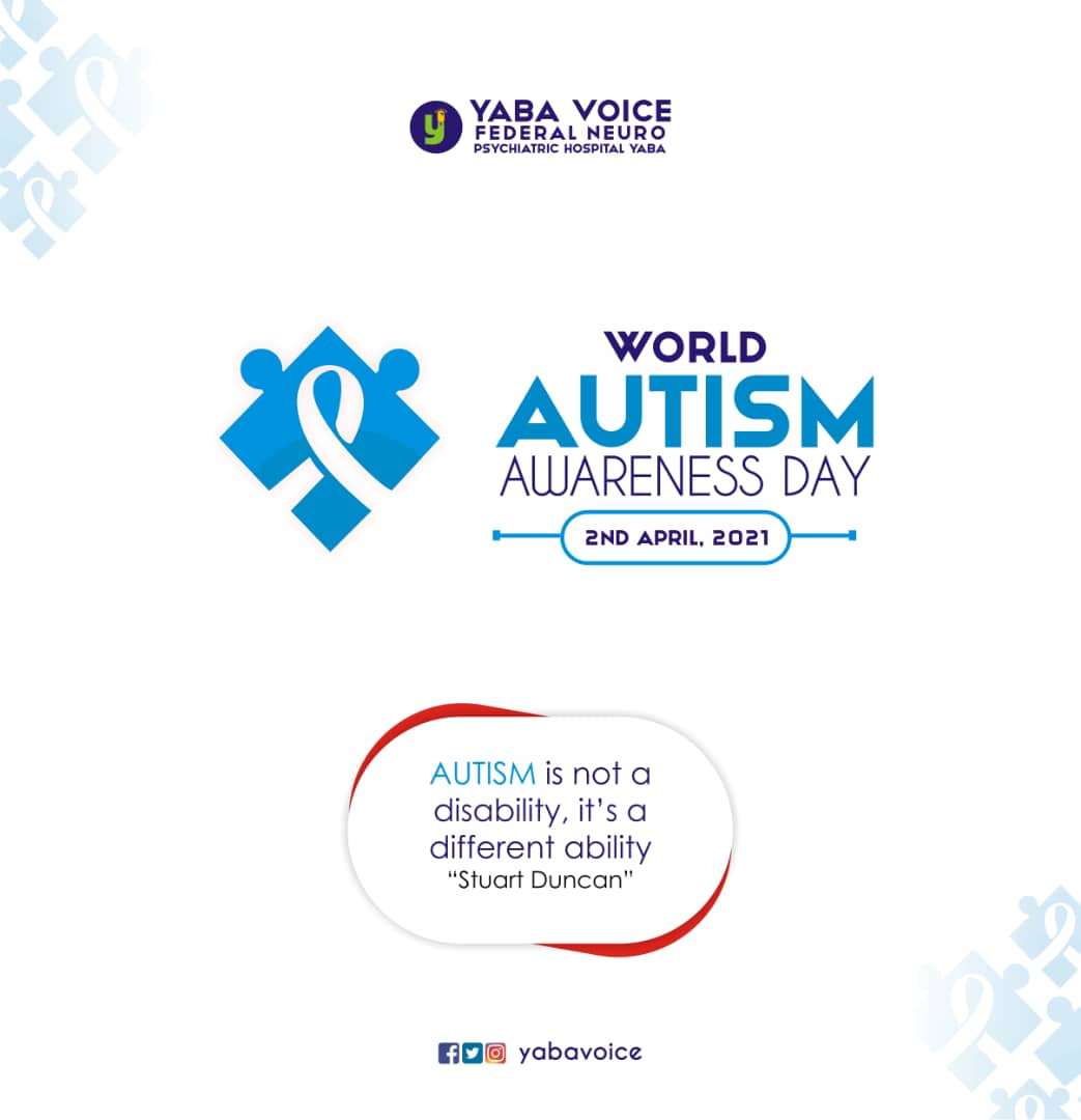 yabavoice's tweet photo. It's the world autism awareness day.

We celebrate every one living with autism and their caregivers.

#AutismAwarenessWeek #autistic #AutismAwareness #AutismAwarenessDay https://t.co/aQkQiicrPJ