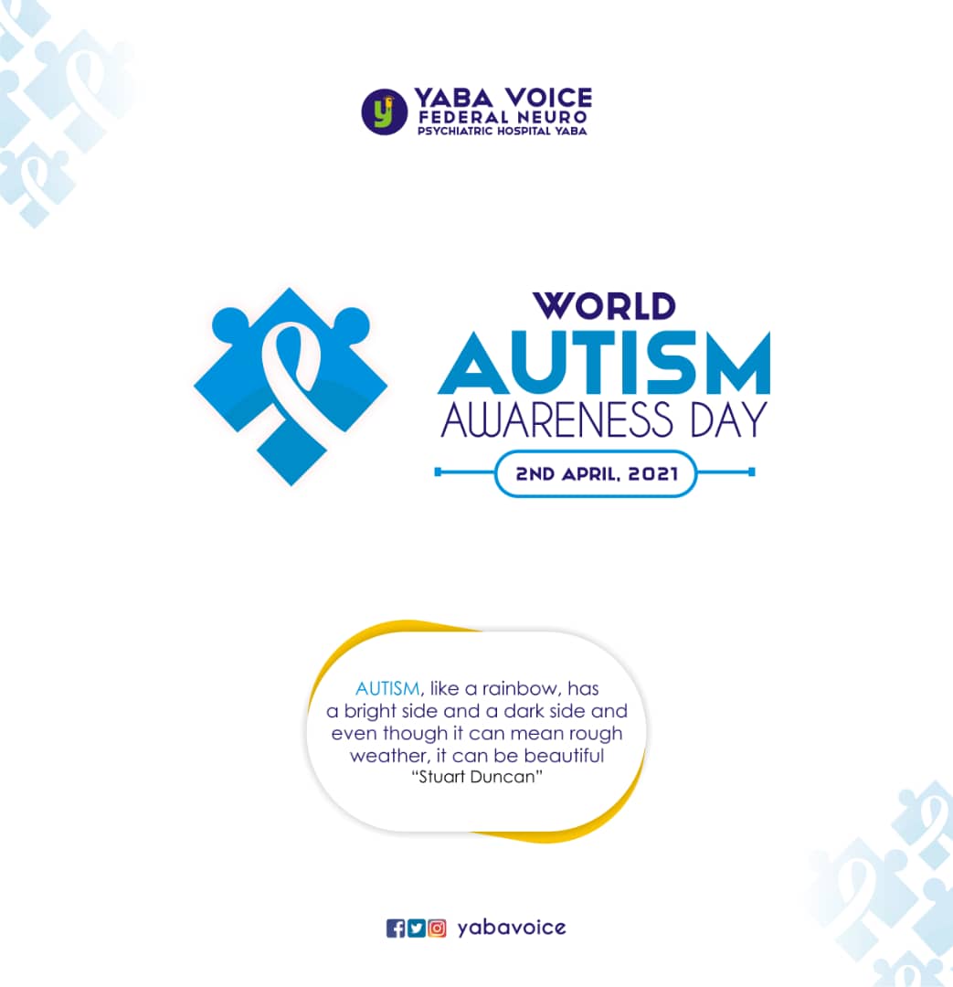 yabavoice's tweet photo. It's the world autism awareness day.

We celebrate every one living with autism and their caregivers.

#AutismAwarenessWeek #autistic #AutismAwareness #AutismAwarenessDay https://t.co/aQkQiicrPJ