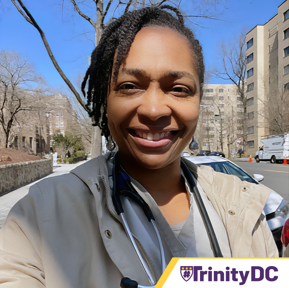 TrinityDC's tweet photo. We are #TrinityProud of Angela Anderson '11, an Adult-Gerontology Nurse Practitioner, who, after personal challenges obtained her #BSN from #TrinityDC &amp; went on to get her #MSN.
Angela is a shining example of the incredible students that #TrinityDC helps mold.

#TrinityDCAlums https://t.co/Vw4P2Rir3v