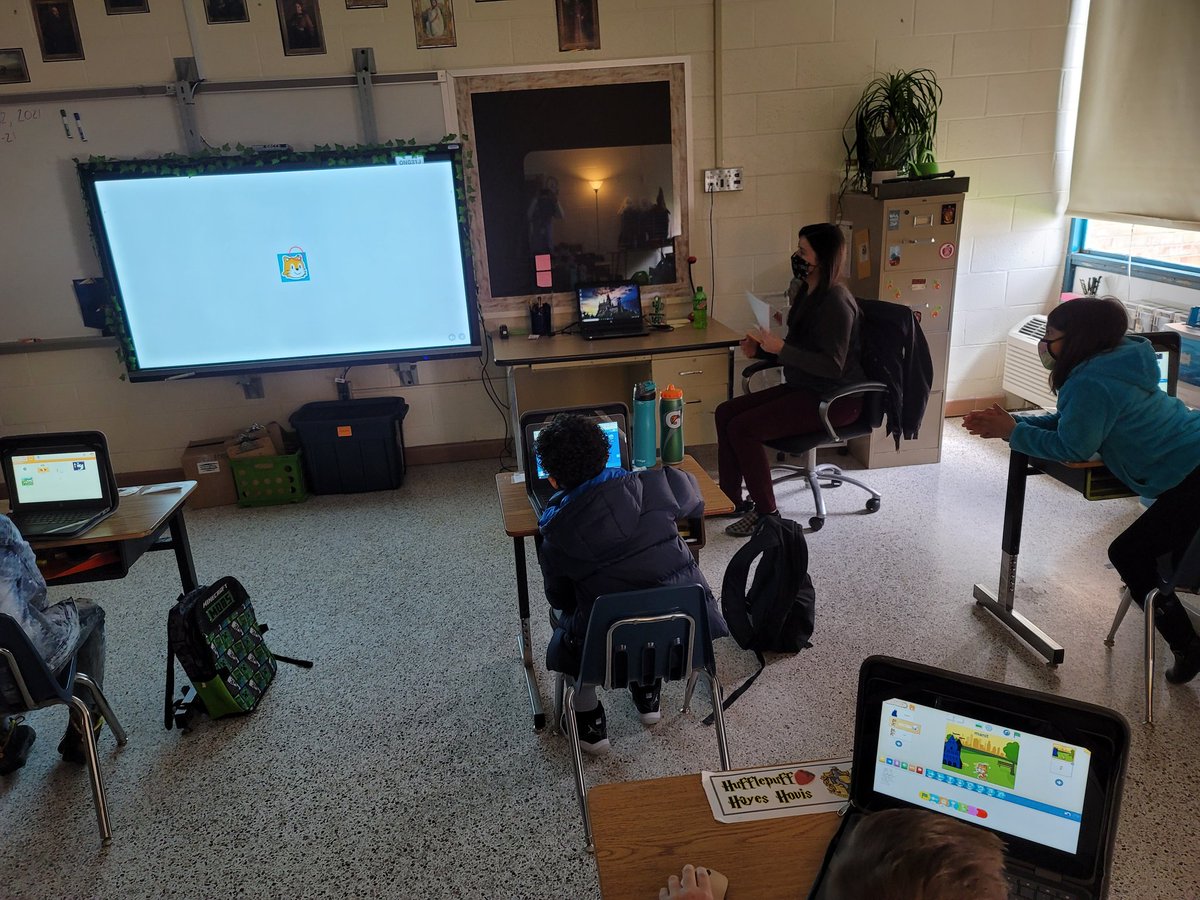 2nd grade coders in Mrs. Ferguson's class created stories about magnets using Scratch Jr. , and casting to the Viewsonic board to share with the class. <a href="/vbits/">vbits</a> <a href="/PointOViewES/">Point O' View ES</a>