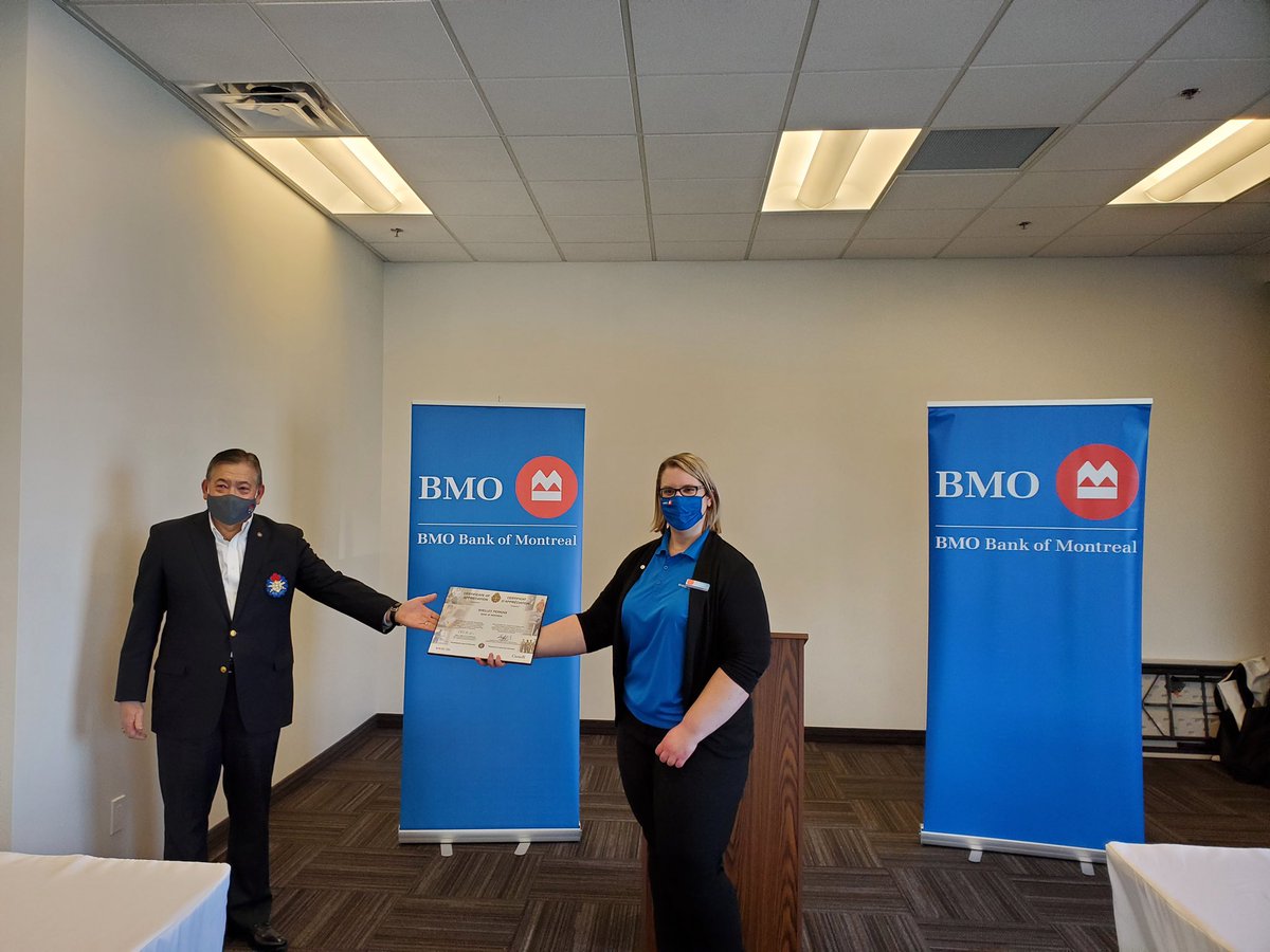 Absolutely delighted and proud to present BMO Abbotsford with an Employer Award from the Canadian Forces Liaison Council for their support of reservists for domestic operations last summer (Covid support, fires and flood control).