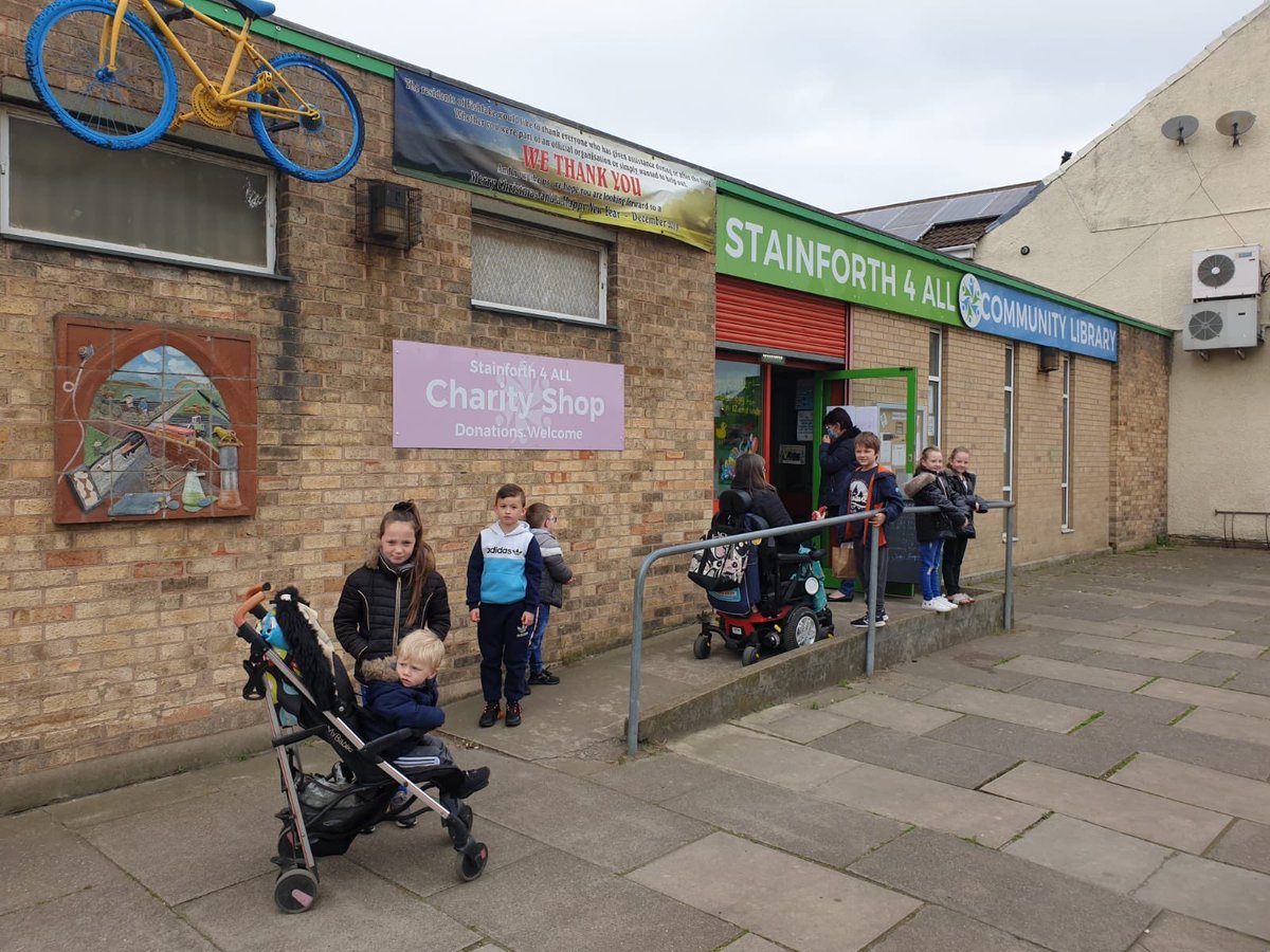 Stainforth4ALL's tweet photo. Wow - what a day! We had queues outside all morning, as we gave out a whopping...

 2️⃣2️⃣7️⃣ Easter Eggs!!!

The Easter Bunny was run off her feet, but really enjoyed meeting all the kids ❤️🐰

We hope everyone had a great time, and wish you all a very HAPPY EASTER 🐣🐰 @DNisgreat https://t.co/6zD3YqRUxs
