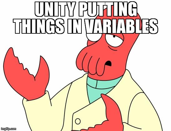 overflow_meme's tweet image. Unity putting things in variables stackoverflow.com/questions/6692… #unityscript #unity3d #csharp #visualstudio