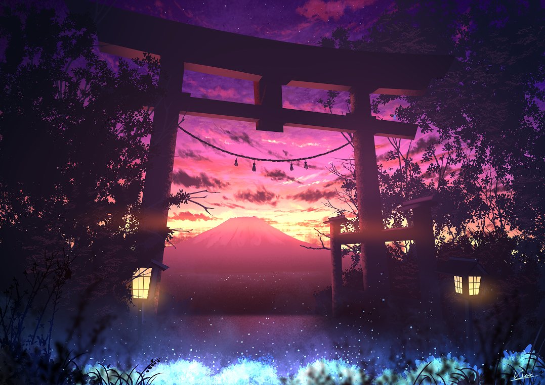 Vinci V柒 神域の入り口 夢のカメラ 風景 背景 イラスト 原創 創作 空 夕焼け T Co Ng1ztnw7em T Co 1lnpy55qhq Twitter