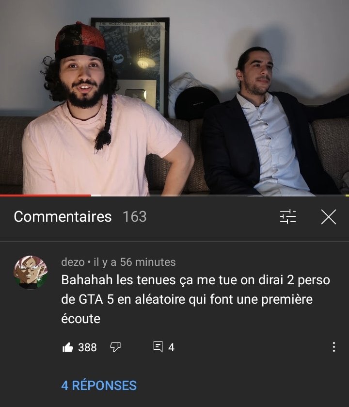 Thread des commentaires YouTube d’amin et Hugo