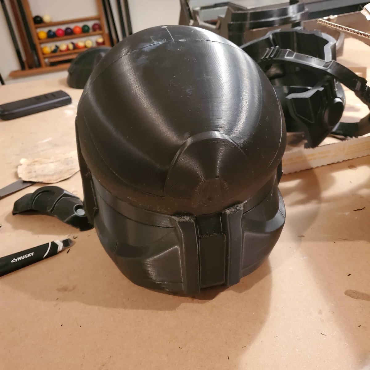 K2ProductionsYT's tweet photo. I have a republic commando helmet here that I found on thingiverse! it's a really great file and I'm excited to paint and finish it! #StarWars #StarWarsBattlefrontII #clonewars https://t.co/HbucCf3E38