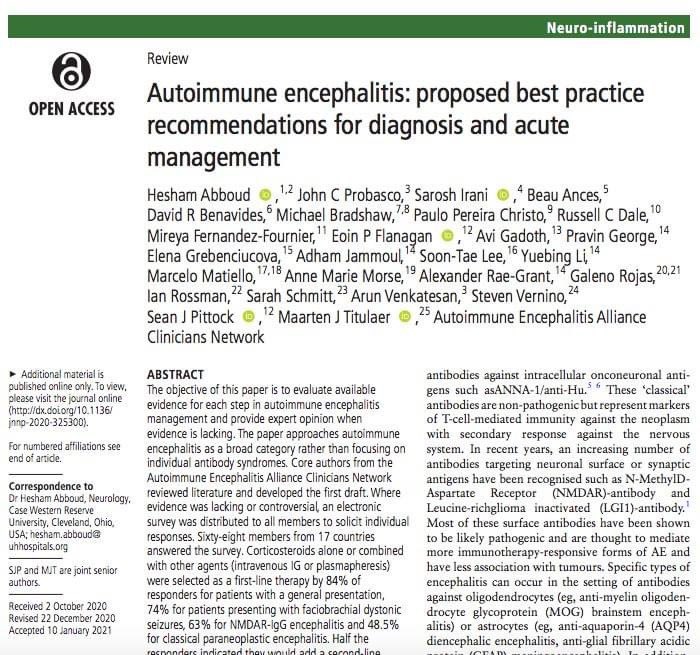 ENCEFALITIS AUTOINMUNE LCR:
🧠pleocitosis linfocítica leve a mod
🧠 hiperproteinorraquia 
🧠algunos, IgG ⬆️ y/o tasa de síntesis de IgG 
🧠 bandas oligoclonales +
Tx: metilprednisolona IV 1 g c24h 3 a 7 d via <a href="/ARUMED1/">Dra Sil ER</a>
jnnp.bmj.com/content/jnnp/e…
#neuro #emergency #criticalcare #L