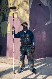 artsdistrict_la's tweet photo. The new office signage on the ADLA BID office is coming along nicely! Much love to @zoueh_skotnes, @doner_one and @oh_yanoe for have grinding away this past week. Thank you for this incredible addition to the neighborhood #streetart #artsdistrictla #mural https://t.co/1XZ9dWY1nA