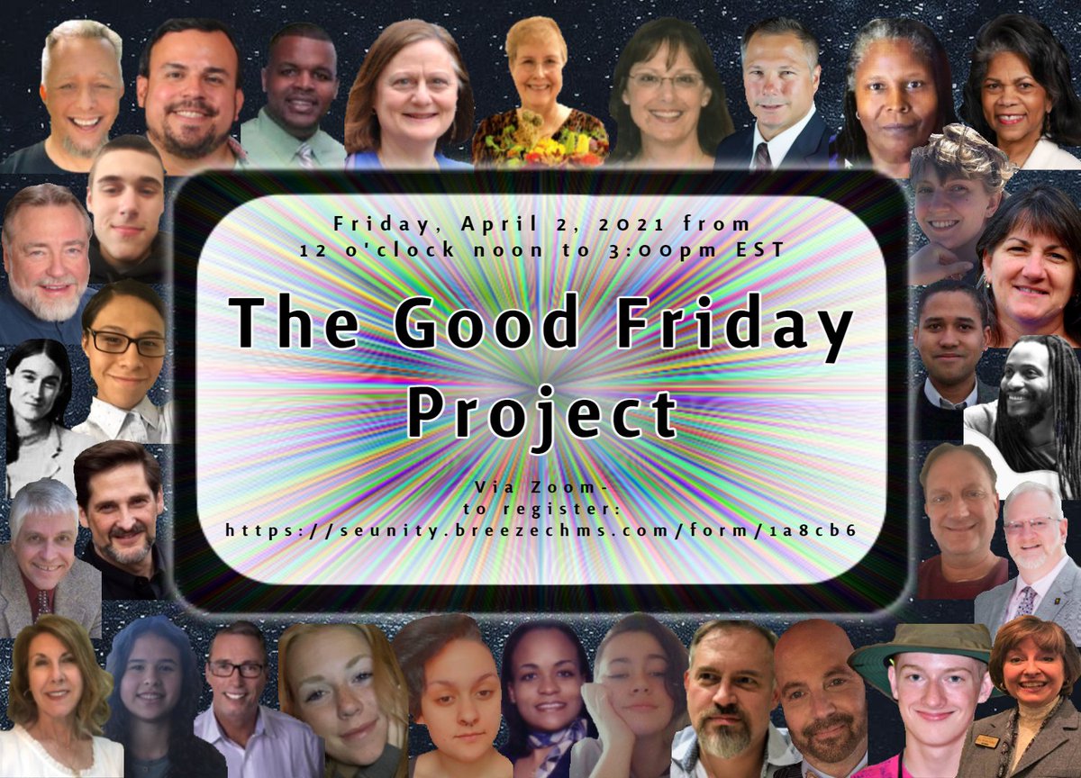 UnityBonAir's tweet photo. The Good Friday Project is happening TODAY, Noon - 3pm EASTERN TIME. There will be readings, music, interpretation of the seven last words of Jesus and contemplation time. Learn more and register: https://t.co/pytv5ABrIA https://t.co/GGMllfWFUs