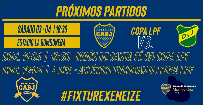 ConsuladoBocaUy's tweet photo. #FixtureXeneize Mañana aniversario #116 y partido en #LaBombonera depende de ustedes muchachos, a ganar. 
#BocaEsMundial #BocaEnTodasPartes
@BocaIntyExt @BocaJrsOficial https://t.co/Urp21UmBei