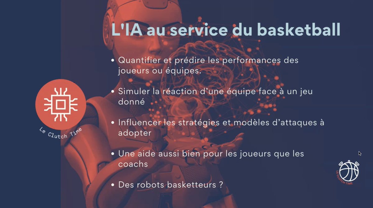 Masterclass sur la transformation numérique du #Basketball 🏀
L'IA est présente également sur le terrain ! ⛹🏼‍♀️ #LeClutchTime #MBADMB #TransfoNum