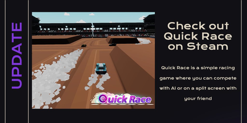 SourceByteGames's tweet photo. A new version of Quick Race! We've put an upgrade into the game! We've improved driving system, physics and many more. Jump into the game to see what is new!
https://t.co/KBKMgcMyo0
#gamedev #car #cars #game #steam #indiegame #indiegamedev #sourcebyte #race #racecar #unity https://t.co/LZ8t991xYv