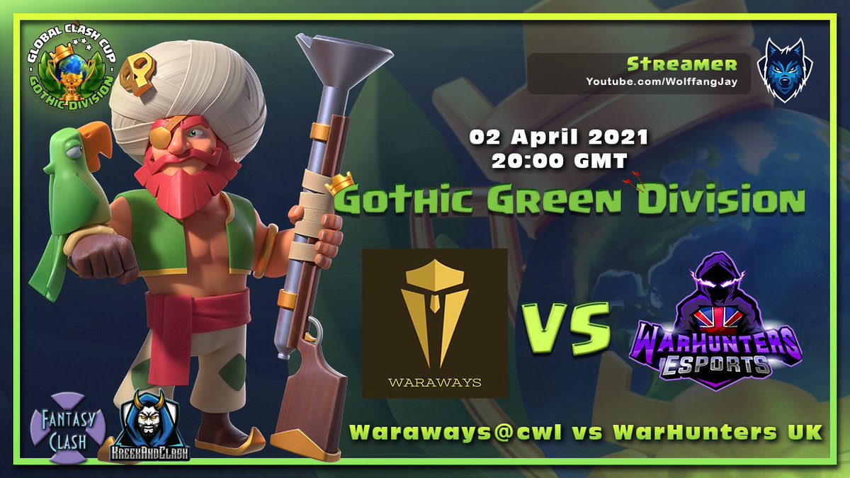 WolffangJay's tweet photo. Another triple-whammy today of @GlobalClashCup!

@VGTeamgg 🆚 @BetatronFamily 
#Waraways@cwl 🆚 @war_hunters [UK]
@Badzinger_CoC 🆚 #TeamForceJun 

Starting at 7pm GMT, back-to-back coverage!

🎥 https://t.co/clv6MCHBUL
🎥 https://t.co/4lw1rBlvvP
🎥 https://t.co/ZbAkUzvIOA https://t.co/4Gl6qz0xUW