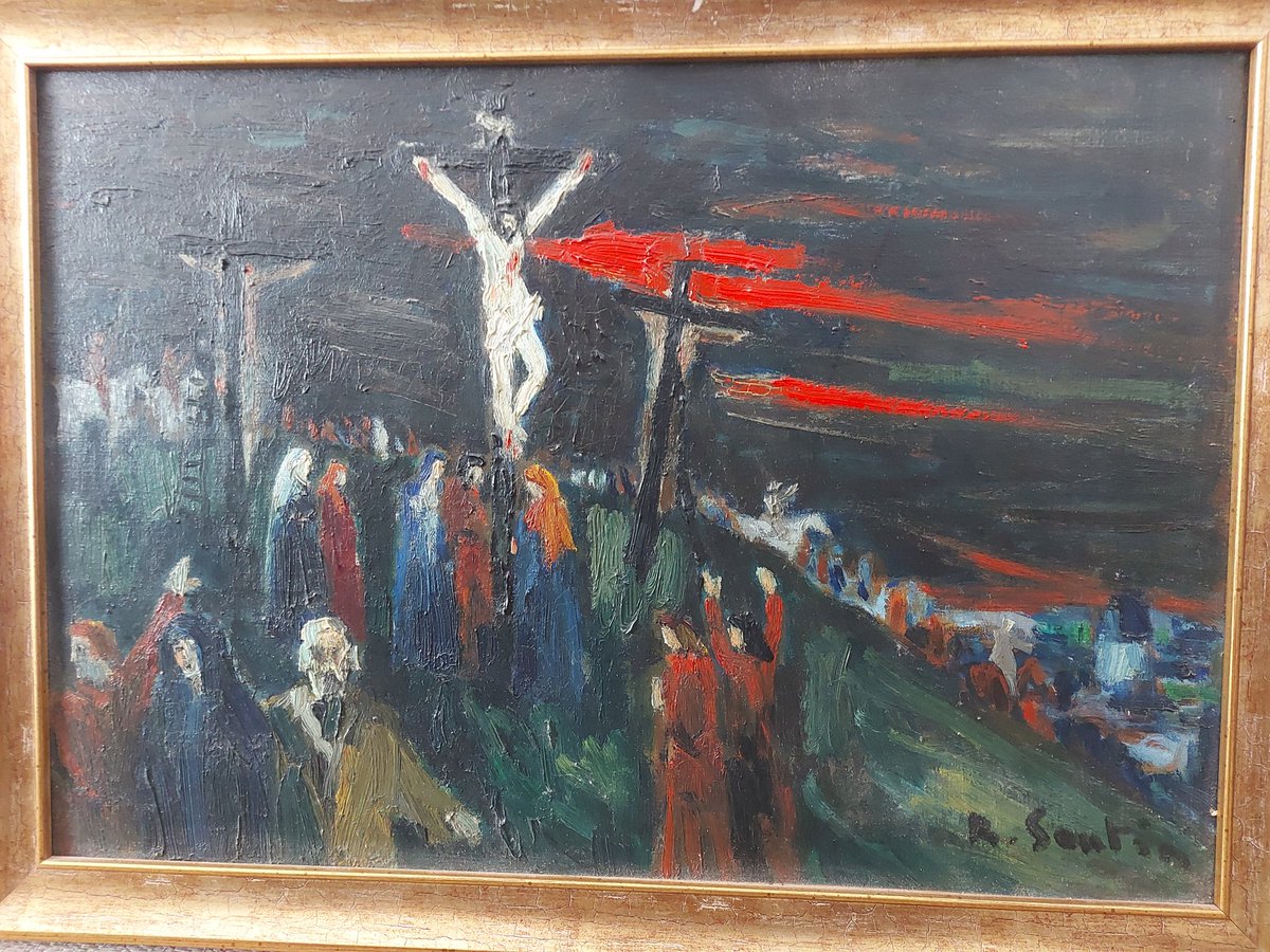 En ce #VendrediSaint  silence et emotion devant ce tableau poignant Rene Sautin (1881-1968) connu pour ses peintures de la vallee de la Seine