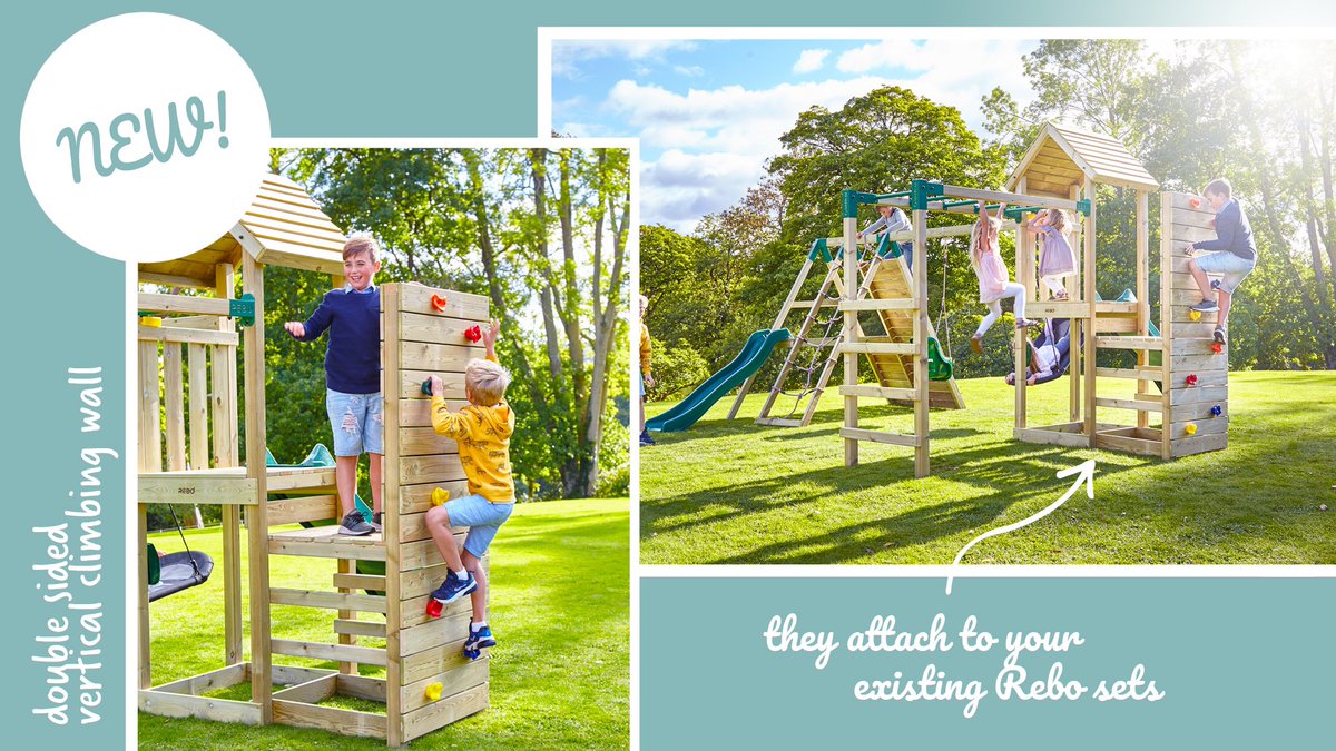 Our new vertical rock wall - the perfect addition to our Rebo Climbing Frames!