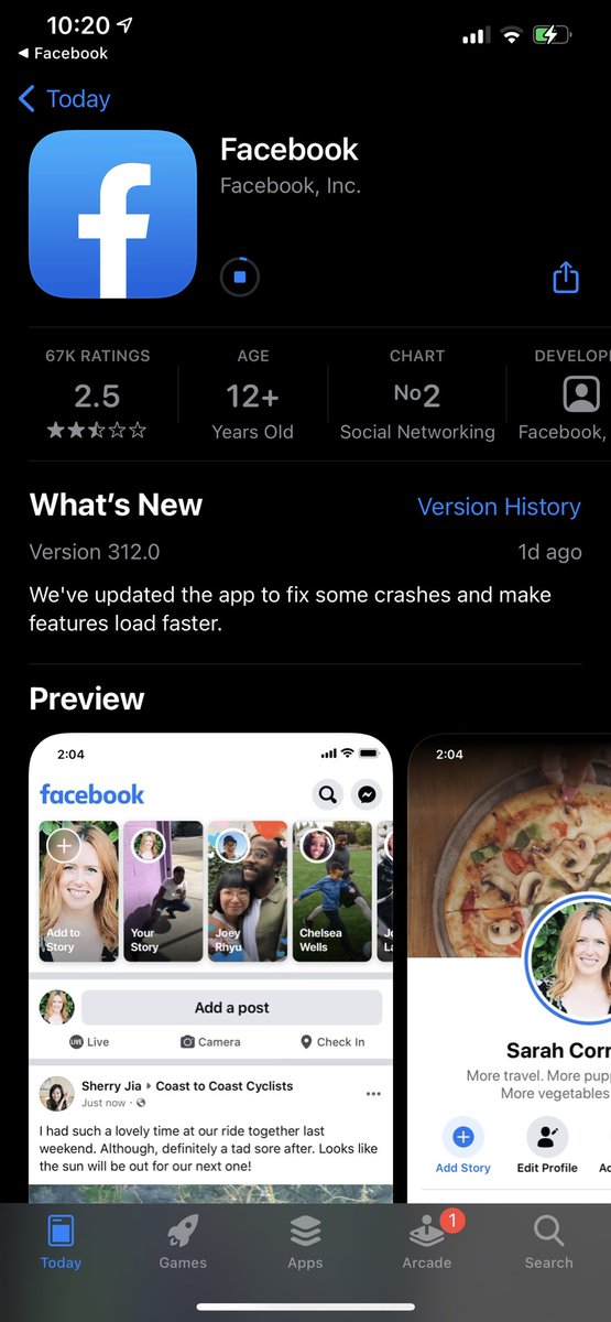 ChipMatthewPalm's tweet photo. @Facebook can you answer me why my app is up to date but STILL can’t make an avatar?! https://t.co/CsUVSlMS3K