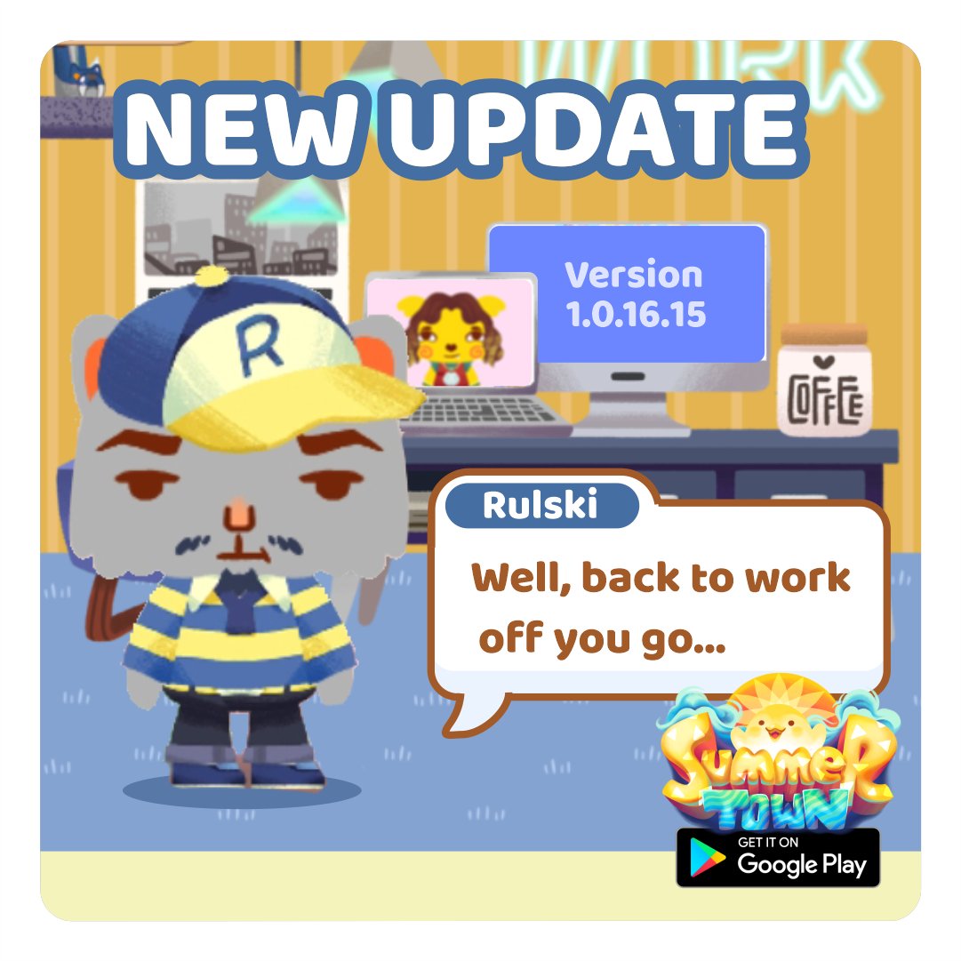 SummerTownGame's tweet photo. New Update ver. 1.0.16.15 is now avalaible!
Update Now: https://t.co/m0LMMWhONf

#summertown #game #mobilegame #releaseday   #gamedevelopment #gamedevs #roleplay #indiedev #OOTD #DOTW #virtualpetgame #fashion #interiordesign #simulationgames #influencer https://t.co/BIfWLjchmf