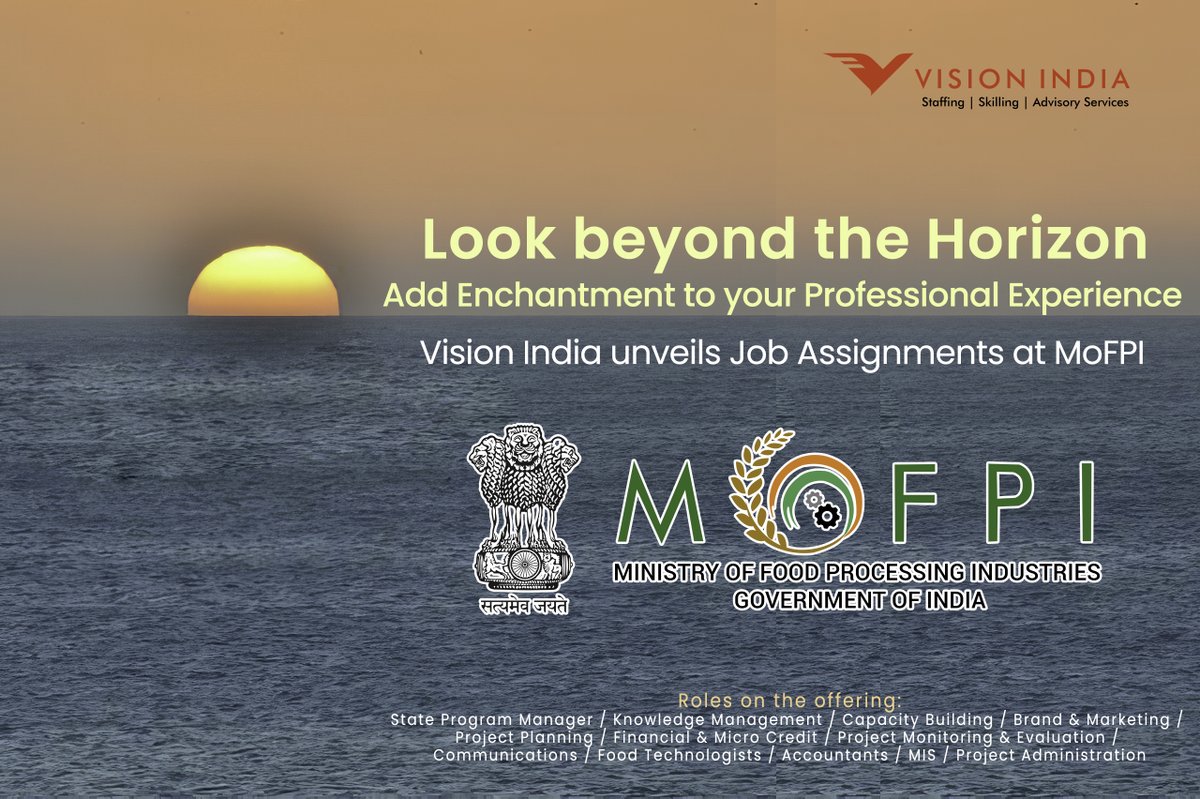 visionindiaspl's tweet photo. Look beyond the Horizon!
Add Enchantment to your Professional Experience!
Vision India unveils Job Assignments at MoFPI.
To know more: https://t.co/M1jmkfqRSj https://t.co/WDeVo4QEnb