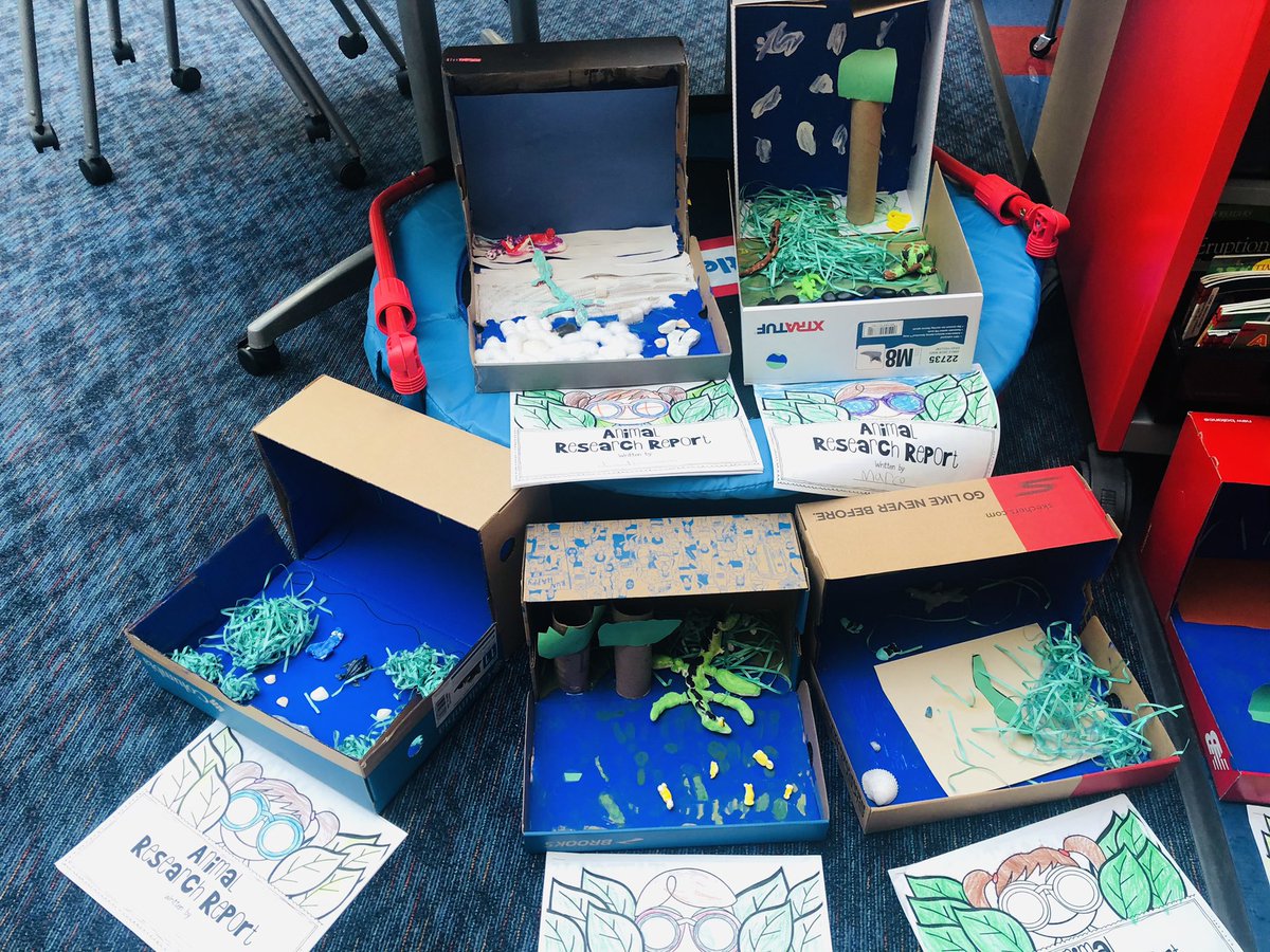 Barb_Whit3's tweet photo. Students did an amazing job on their Animal Habitat Projects! We are ready for our museum walk! #animalneeds #welovetolearn #kstrong @SandersSMES https://t.co/KDZmZUqp29
