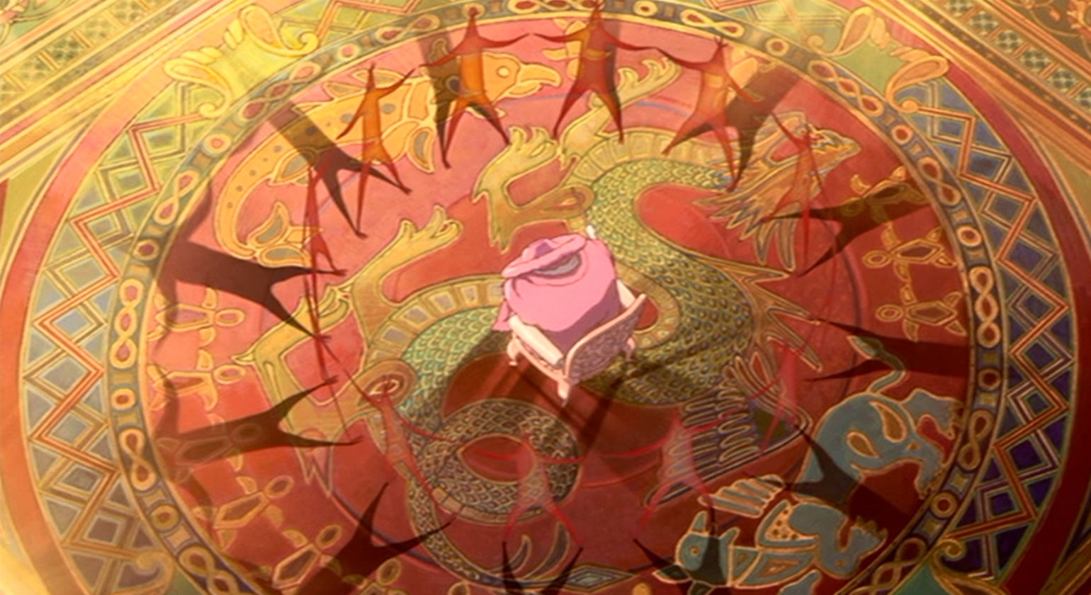 ジブリのせかい 非公式ファンサイト 荒地の魔女を取り囲んでいるのは マンダラケ人間といいます サリマンが魔法で 星の子と同じタイプの精霊を呼び出しています 白熱灯の光の力で パワーも増すようです ハウルの動く城 T Co Mlpkplml1l