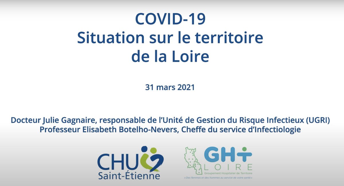 ChuSaintEtienne's tweet photo. Le Professeur Elisabeth Botelho-Nevers, cheffe du service d’Infectiologie et le Dr Julie Gagnaire, Responsable de l’Unité de Gestion du Risque Infectieux, reviennent sur la situation #COVID dans le territoire de la Loire.
🎥 Visionnez la vidéo : https://t.co/VcHSzeJ6dT https://t.co/rxEhZHrFhz
