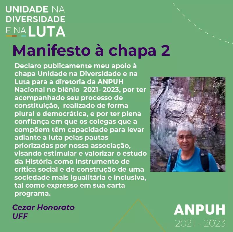 UmaDiversaLuta's tweet photo. Agradecemos a manifestação em apoio a Chapa 2 do colega Cezar Honorato da UFF. 

#AnpuhDeTodasAsHistorias #AnpuhDiversa https://t.co/WdM0qaK116