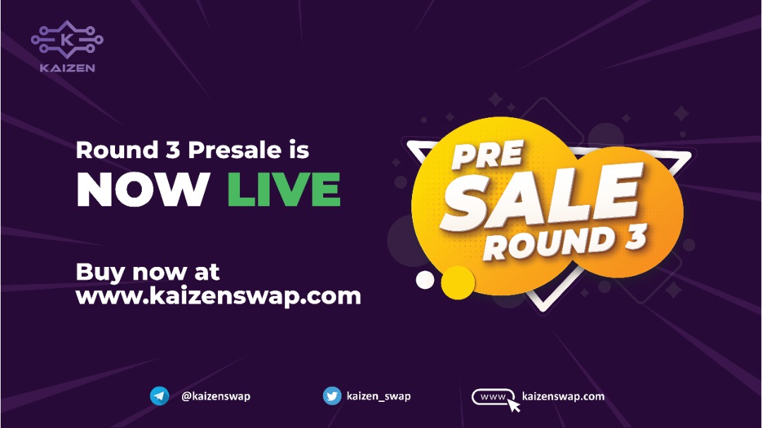 Kaizen_Swap's tweet photo. PRESALE ROUND 3 IS LIVE ✅

BUY KZN NOW at
https://t.co/9mbDkZEiW9 

❌DO NOT SEND FROM EXCHANGE WALLET.

Min: 0.1BNB
Max: 50BNB
ONLY BNB✅
✅TEAM TOKENS TO BE LOCKED AFTER PUBLIC SALE.
10% UNSOLD TOKENS TO BE BURN 🔥 https://t.co/i4Nkfc1ikA