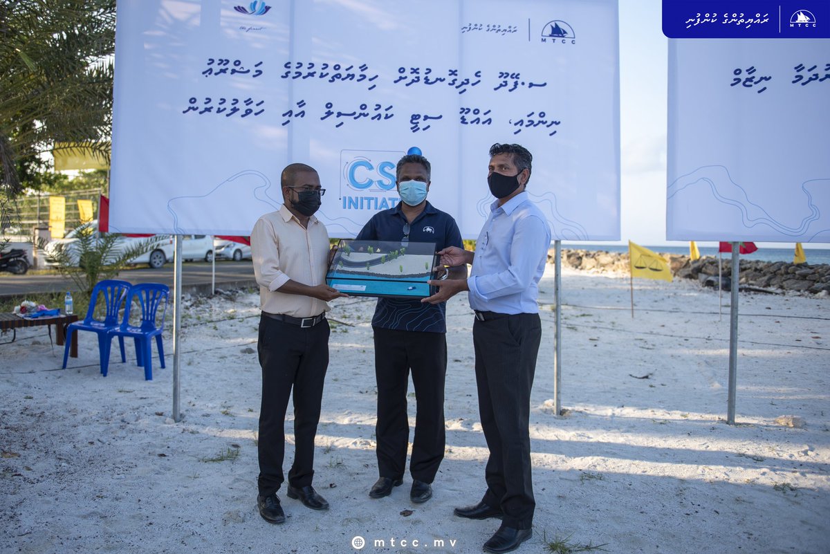 MTCCPlc's tweet photo. A ceremony was held today at S. Feydhoo to mark the completion of the construction of a revetment at swimming track area of S. Feydhoo. The objective of this project was to prevent coastal erosion and the project was undertaken as a CSR initiative of MTCC.
#CSRInitiative https://t.co/fBG1pLchac