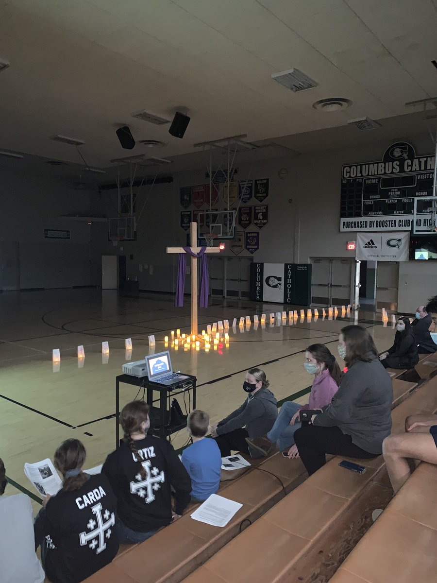 CVCS_Waterloo's tweet photo. A group of students and staff hosted Stations of the Cross at Columbus. 

Discover the difference of Catholic education at https://t.co/uuL7mkroC7. https://t.co/GElTQQkKlh