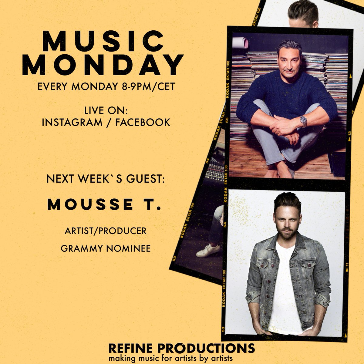 eddiethoneick's tweet photo. Get ready! We are going to bring another heavyweight of house music to @refineprod #musicmonday Live stream: @moussetofficial !
👉🏼 monday 05/April 8pm CET: https://t.co/PWw45WRwkt https://t.co/qNmbzfymC4