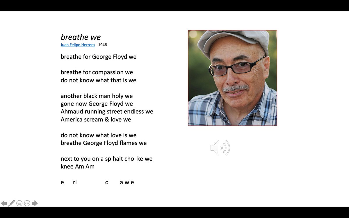 CarolJago's tweet photo. Have you read Juan Felipe Herrera’s “breathe we”?

Hear the poet read it https://t.co/F0qklH4BHR https://t.co/Gupc3Bta6m