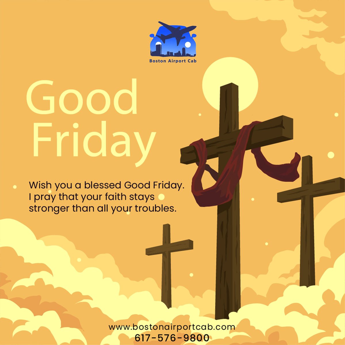 Wish you a blessed Good Friday.
We Pray that you faith stays
Stronger then all your troubles.  

From
Boston Airport Cab
#goodfriday #easter #jesus #jumatagung #stayhome #love #covid #happyeaster #easterweekend #jesuschrist #staysafe #friday #holyweek #church #faith #eastersunday