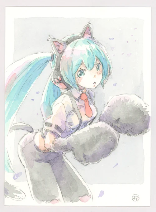 にゃんこミクさん描きました! 
