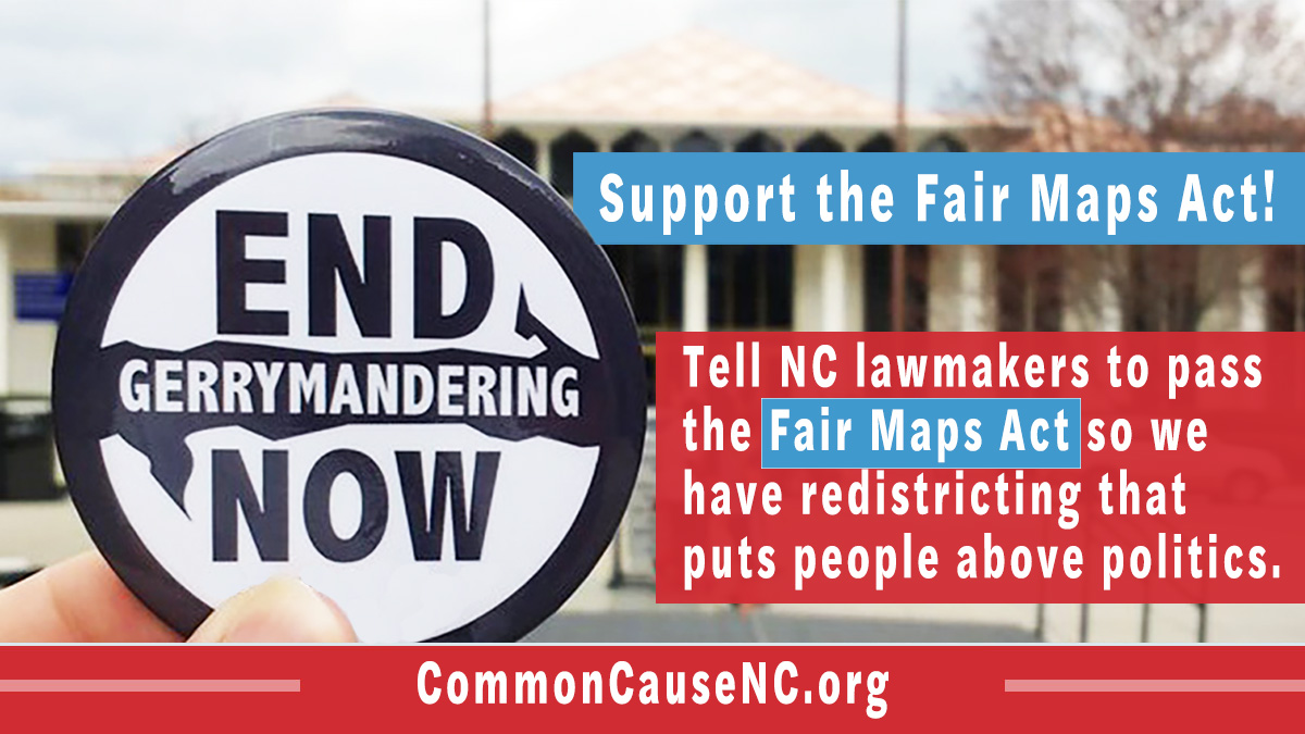 CommonCauseNC's tweet photo. The #FairMapsAct would end #gerrymandering for good in #NorthCarolina by creating a citizens #redistricting commission to draw fair voting districts that reflect NC, protect communities &amp; put people above politics.

📢Add your voice: https://t.co/wexWQ9Z0De https://t.co/vBw5s00Al8