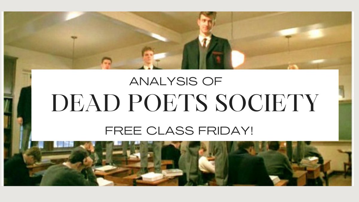 ScreenwritingU's tweet photo. FREE CLASS FRIDAY
Analysis of DEAD POETS SOCIETY through the ScreenwritingU Profound Screenplay model.
Reserve Your Spot at: https://t.co/cV6cRpGlwv
#freeclassfriday #writingcommunity #writingtips #screenwriting https://t.co/vo8sfwL5pR