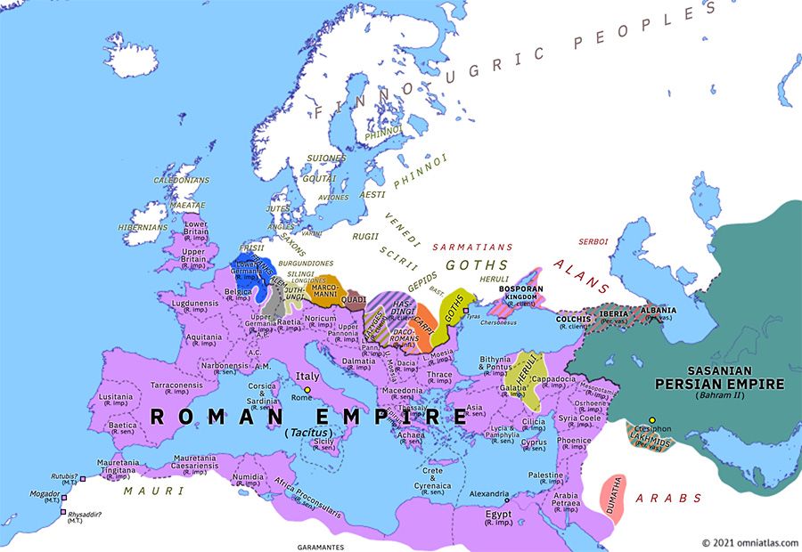 omniatlas's tweet photo. NEW MAP: Europe 276: Tacitus https://t.co/KW1WUvtIiX In late 275 the Roman Senate appointed the aged Tacitus as emperor. #thirdcentury #ancientrome #europe #europeanhistory #goths #historybuff #historymajor #historynerd #maps #militaryhistory #romanempire #romanhistory #newmap https://t.co/Z6F8sh1aQR