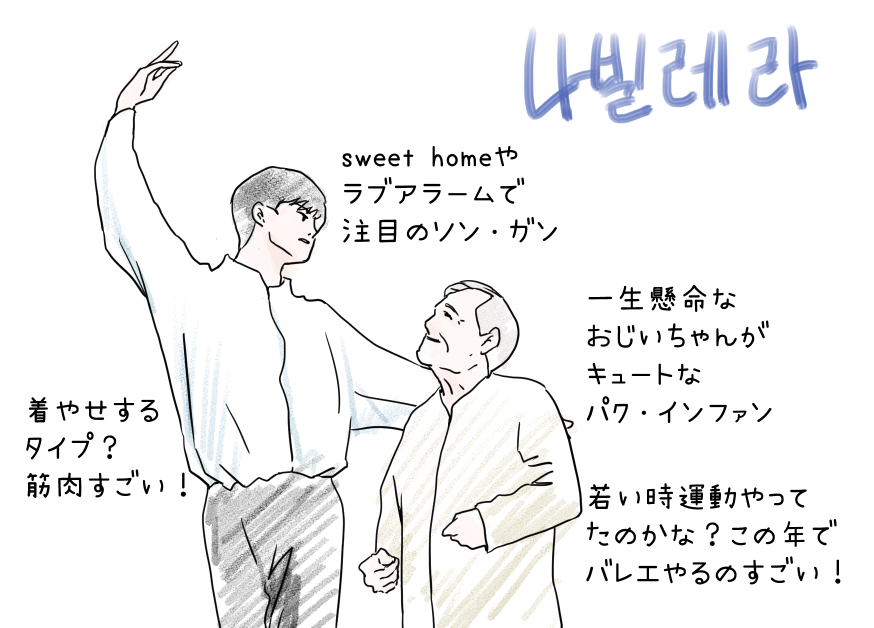 韓ドラのナビレラがいいぞ!
バレエを男がやるなんて、その年でやるなんて、と古い価値観に阻まれながらも、若者と老人がお互い刺激しあって夢に向き合っていくドラマ。主役以外も古い壁を打ち破る流れになりそうで、ステレオタイプに苦しめられてる人達へのエンパワメントになりそう。 
